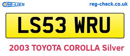 LS53WRU are the vehicle registration plates.