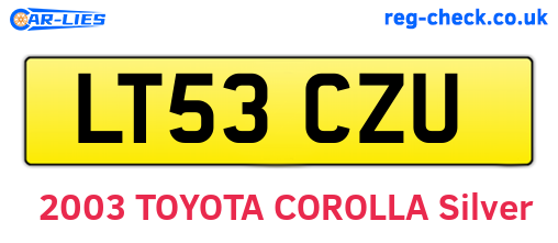 LT53CZU are the vehicle registration plates.