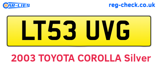 LT53UVG are the vehicle registration plates.