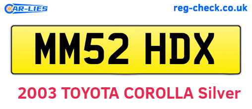 MM52HDX are the vehicle registration plates.