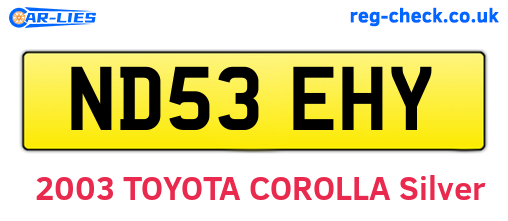 ND53EHY are the vehicle registration plates.