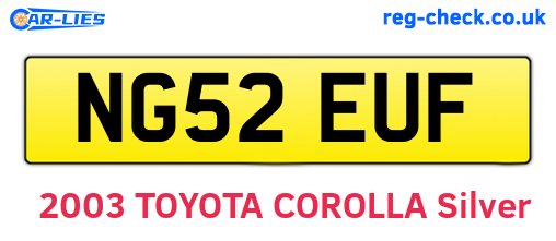 NG52EUF are the vehicle registration plates.