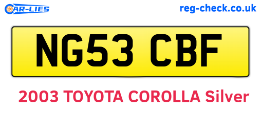 NG53CBF are the vehicle registration plates.