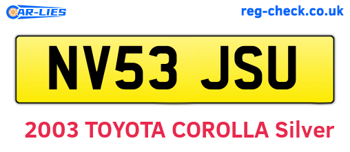 NV53JSU are the vehicle registration plates.