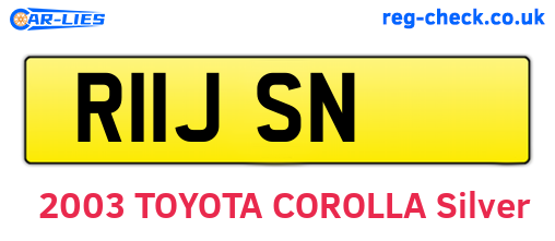 R11JSN are the vehicle registration plates.