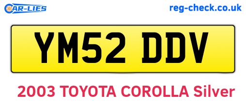 YM52DDV are the vehicle registration plates.