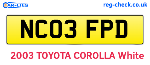 NC03FPD are the vehicle registration plates.