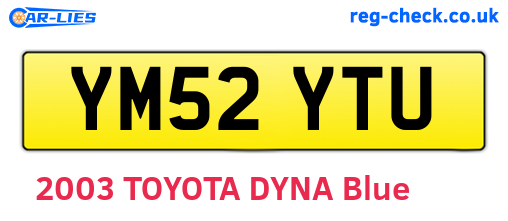 YM52YTU are the vehicle registration plates.