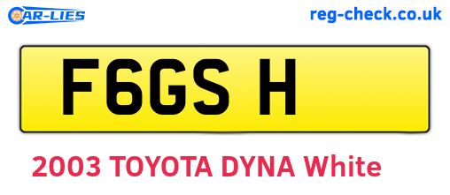 F6GSH are the vehicle registration plates.
