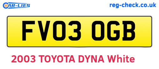 FV03OGB are the vehicle registration plates.