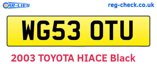 WG53OTU are the vehicle registration plates.