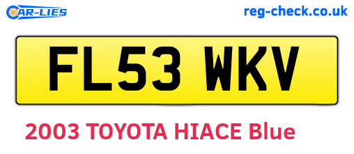 FL53WKV are the vehicle registration plates.