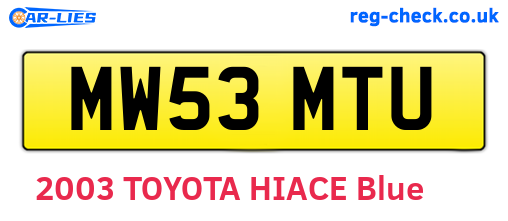 MW53MTU are the vehicle registration plates.