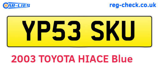 YP53SKU are the vehicle registration plates.