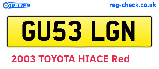 GU53LGN are the vehicle registration plates.