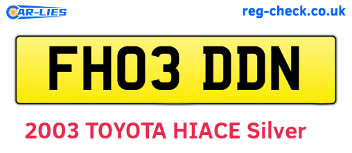 FH03DDN are the vehicle registration plates.