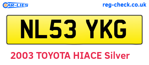 NL53YKG are the vehicle registration plates.