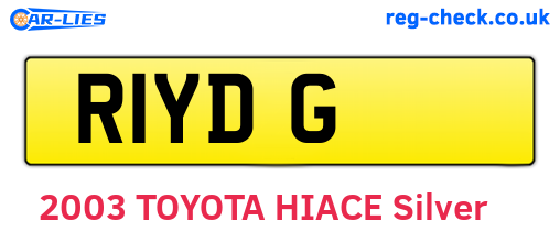 R1YDG are the vehicle registration plates.