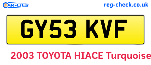 GY53KVF are the vehicle registration plates.