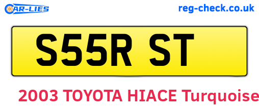 S55RST are the vehicle registration plates.