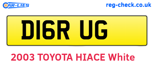 D16RUG are the vehicle registration plates.