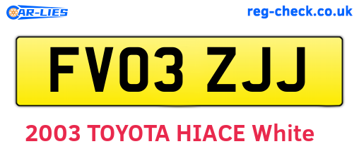 FV03ZJJ are the vehicle registration plates.
