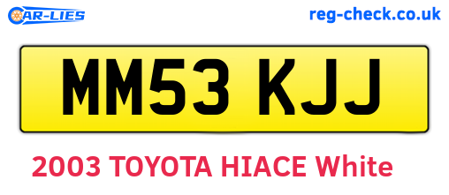 MM53KJJ are the vehicle registration plates.