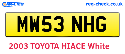 MW53NHG are the vehicle registration plates.