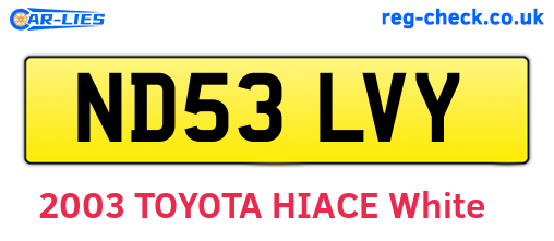 ND53LVY are the vehicle registration plates.