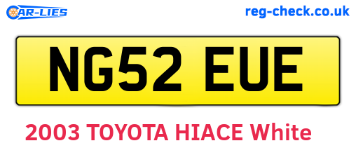 NG52EUE are the vehicle registration plates.