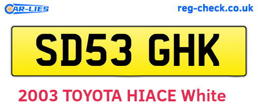 SD53GHK are the vehicle registration plates.