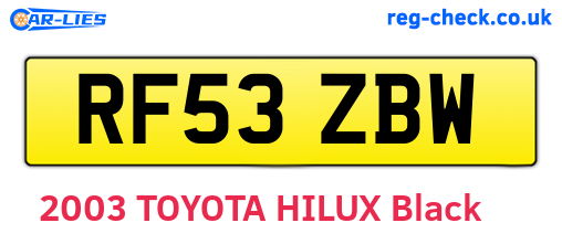 RF53ZBW are the vehicle registration plates.