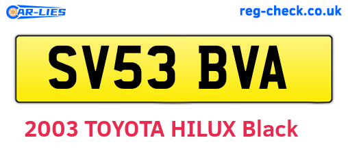 SV53BVA are the vehicle registration plates.