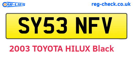 SY53NFV are the vehicle registration plates.