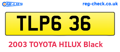 TLP636 are the vehicle registration plates.