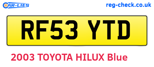 RF53YTD are the vehicle registration plates.
