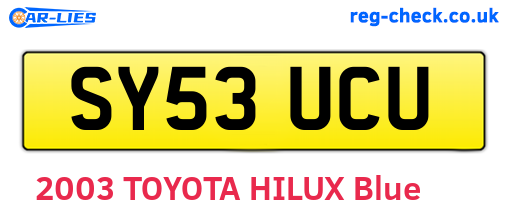 SY53UCU are the vehicle registration plates.
