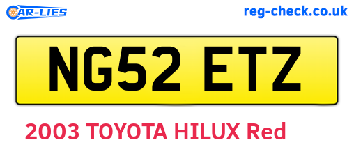 NG52ETZ are the vehicle registration plates.