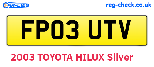 FP03UTV are the vehicle registration plates.