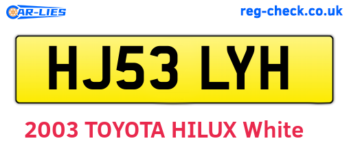 HJ53LYH are the vehicle registration plates.