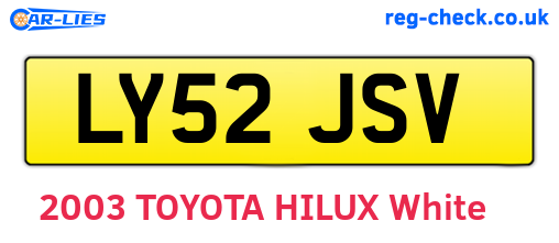 LY52JSV are the vehicle registration plates.