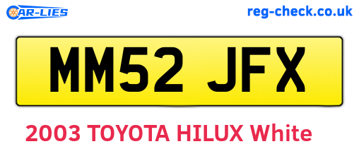 MM52JFX are the vehicle registration plates.