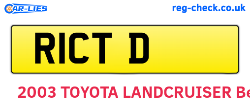 R1CTD are the vehicle registration plates.