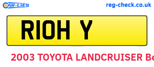 R1OHY are the vehicle registration plates.