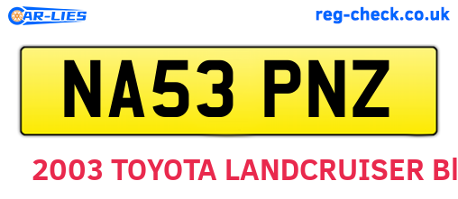 NA53PNZ are the vehicle registration plates.