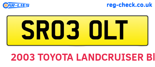 SR03OLT are the vehicle registration plates.
