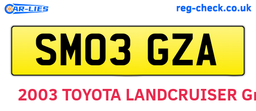 SM03GZA are the vehicle registration plates.