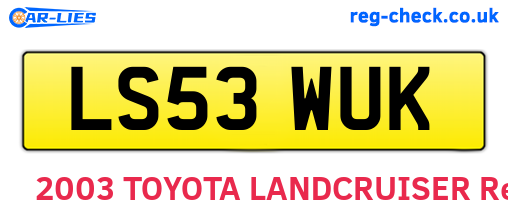 LS53WUK are the vehicle registration plates.