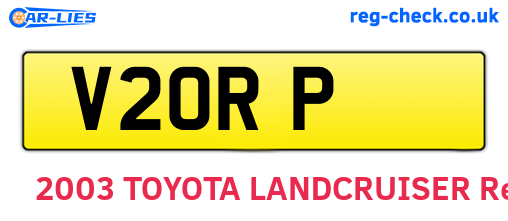 V2ORP are the vehicle registration plates.