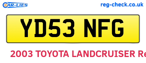 YD53NFG are the vehicle registration plates.